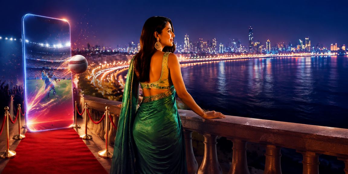 Mumbai Marine Drive with cricket betting theme